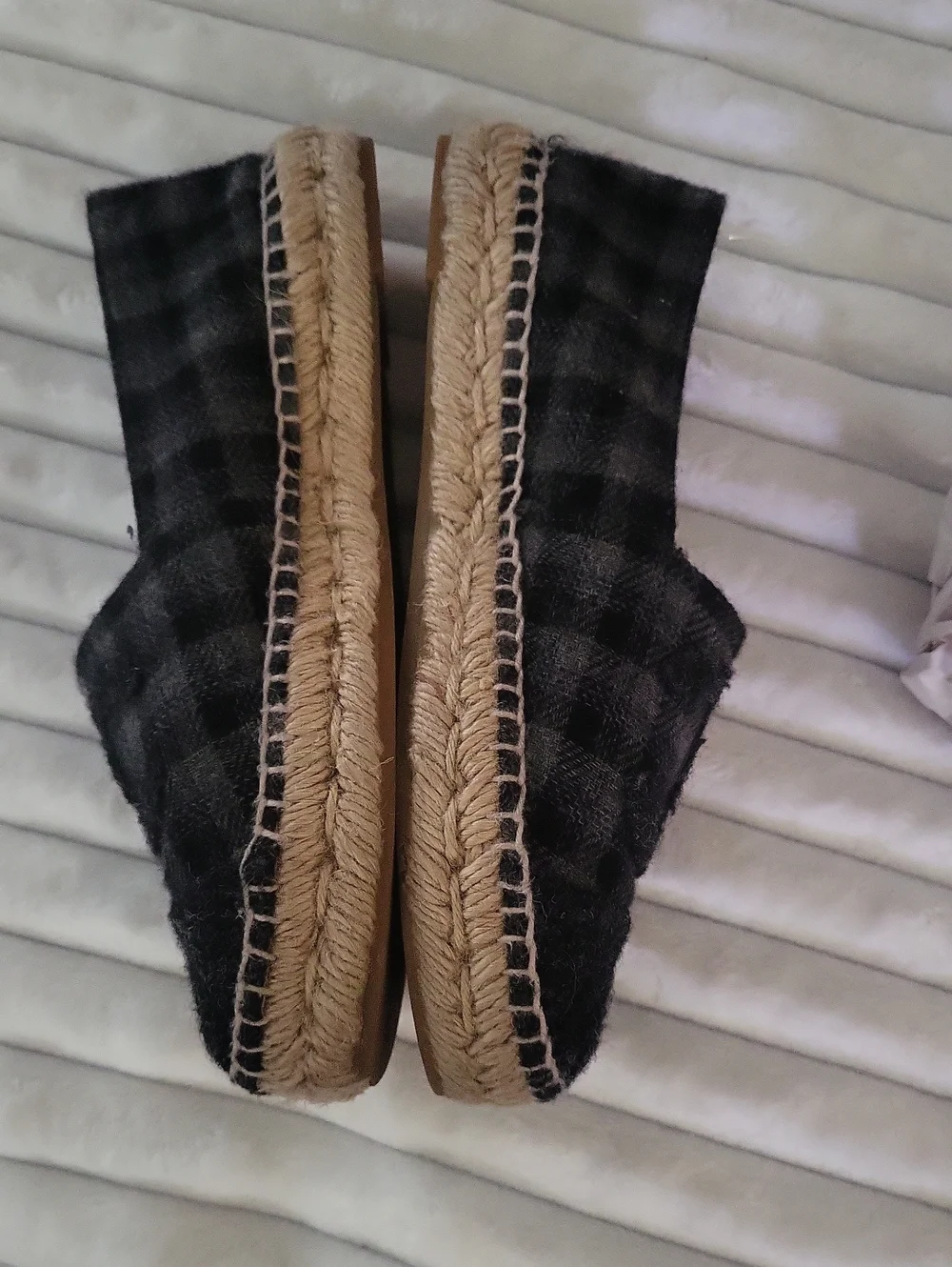 Coco Chanel Check Wool Cap Toe CC Espadrille Flats